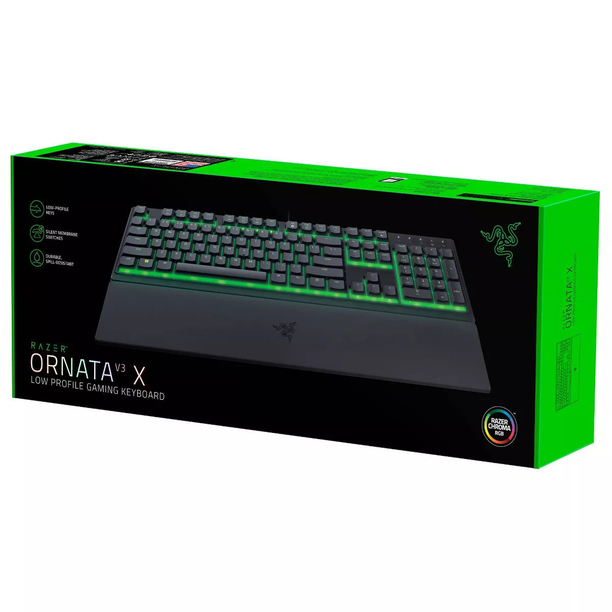 Razer Ornata V3 X Low Profile Gaming Keyboard for PC: Ergonomic USB-A Membrane Keypad