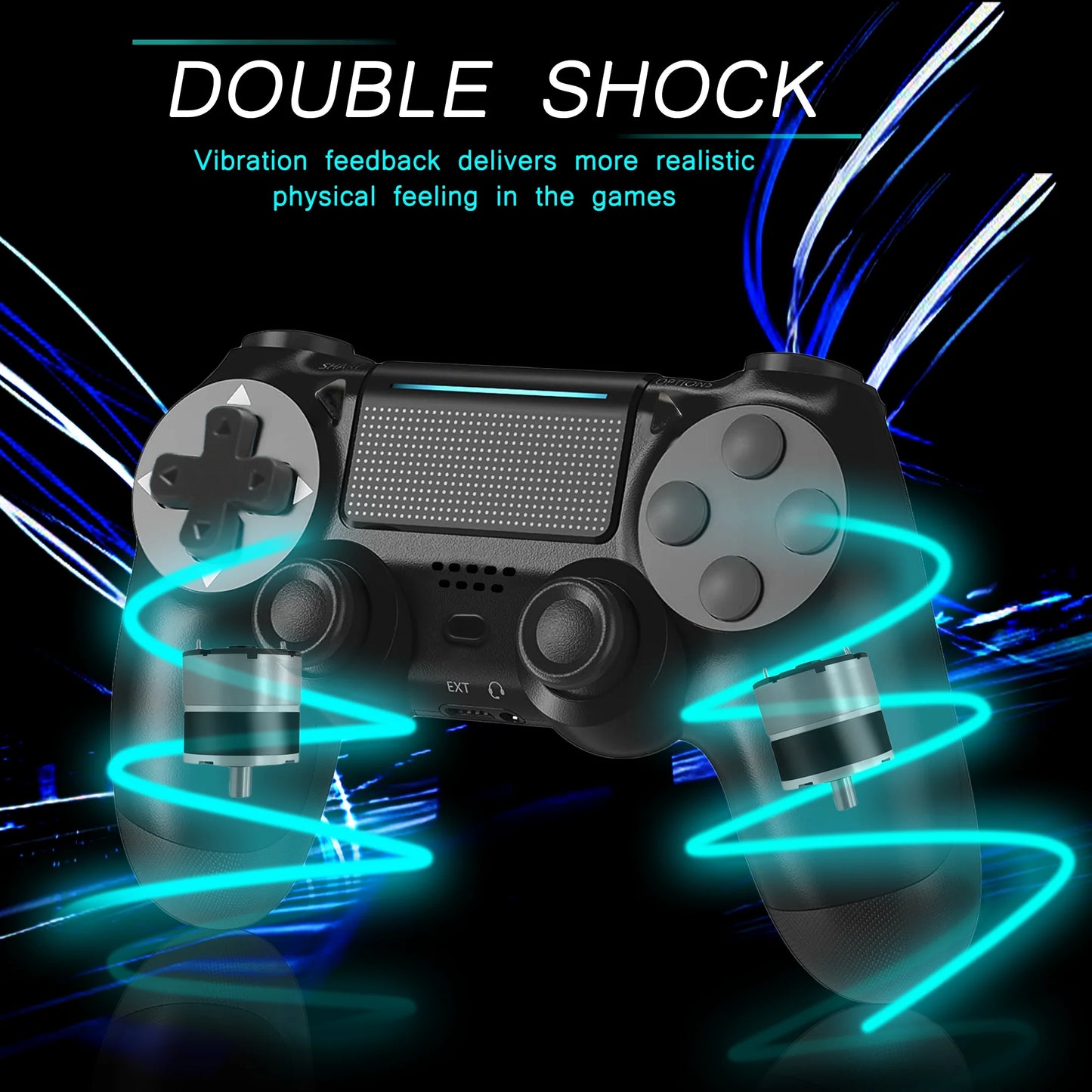 Wireless Controller Compatible with P-4/P-4 Slim/P-4 Pro, Remote Game Joystick, Black