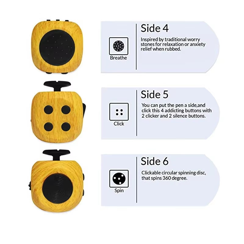 6 Sides Fidget Cube Sensory Toys for Adults and Kids with ADHD ADD OCD Autism Anxiety anti Stress Relive EDC Hand Fidget Toys