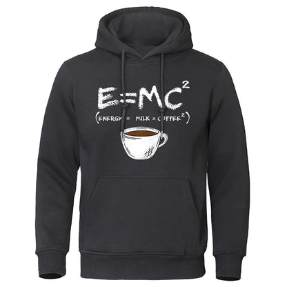 Milk Coffee Printing Fun Hoodie Men's Loose