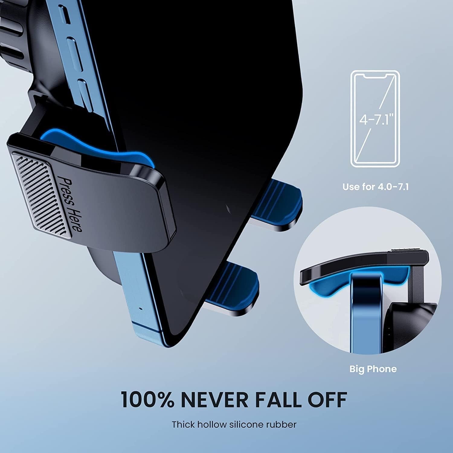 Phone Mount for Car Phone Holder [Military-Grade Suction & Stable Clip] Car Phone Holder Mount Windshield Dashboard Air Vent Universal Automobile Mount Fit for All Iphone Android Smartphones