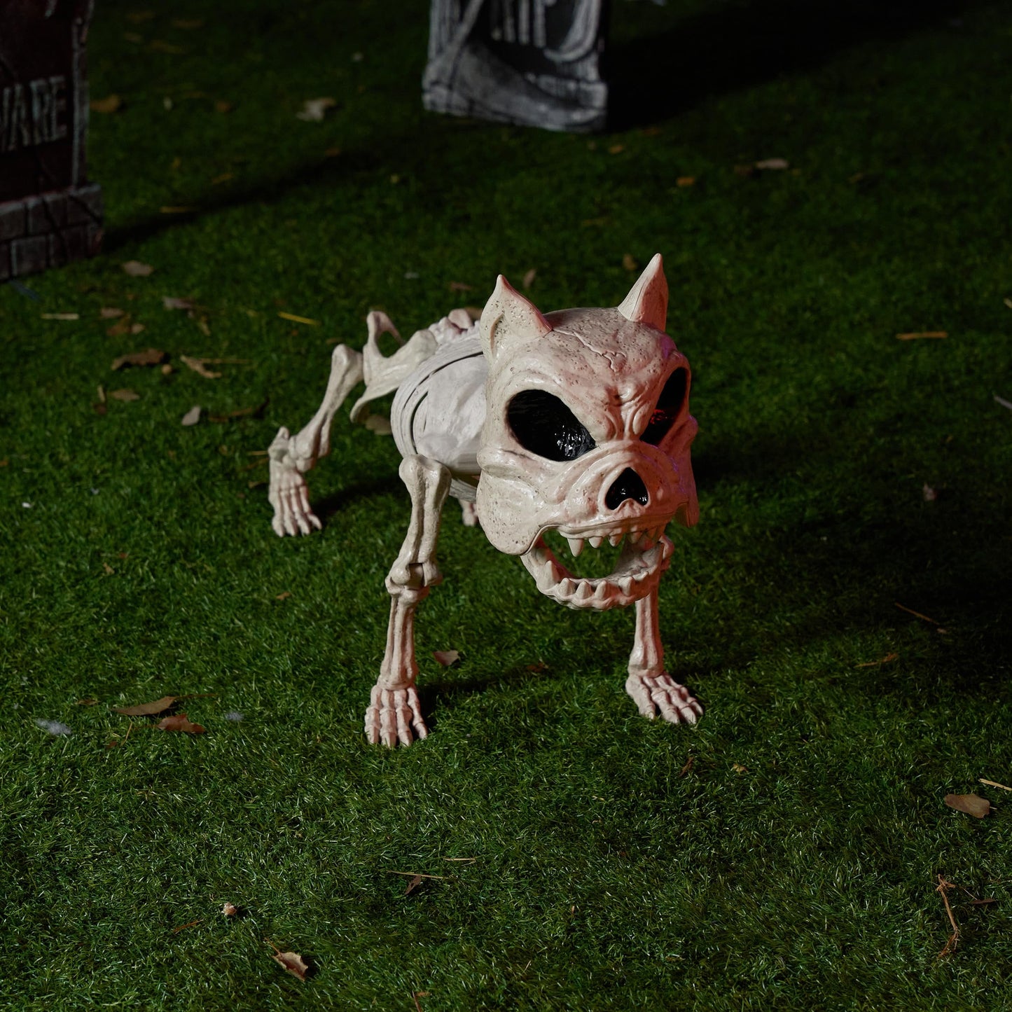 16 Inch Halloween Skeleton Dog Skeleton Halloween Decor,Pose-N-Stay Plastic Skeleton Bones with Posable Joints for Hallowmas Decoration Outdoor Haunted House Party