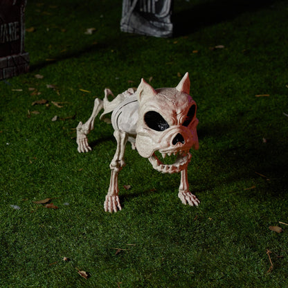 16 Inch Halloween Skeleton Dog Skeleton Halloween Decor,Pose-N-Stay Plastic Skeleton Bones with Posable Joints for Hallowmas Decoration Outdoor Haunted House Party