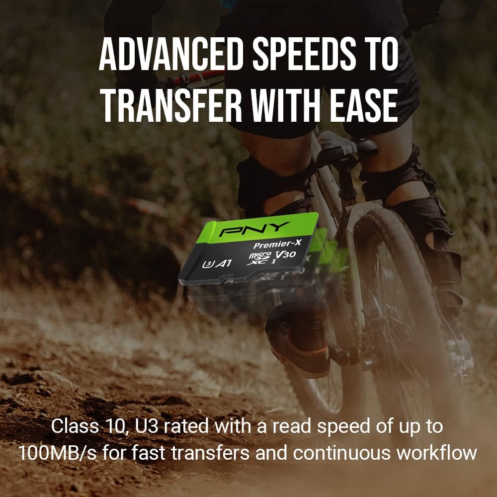 128GB Premier-X Class 10 U3 V30 Microsdxc Flash Memory Card - 100Mb/S, Class 10, U3, V30, A1, 4K UHD, Full HD, UHS-I, Micro SD