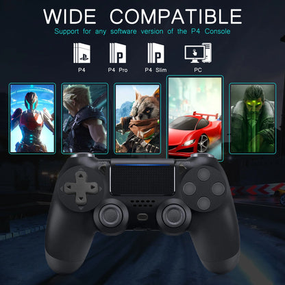 Wireless Controller Compatible with P-4/P-4 Slim/P-4 Pro, Remote Game Joystick, Black