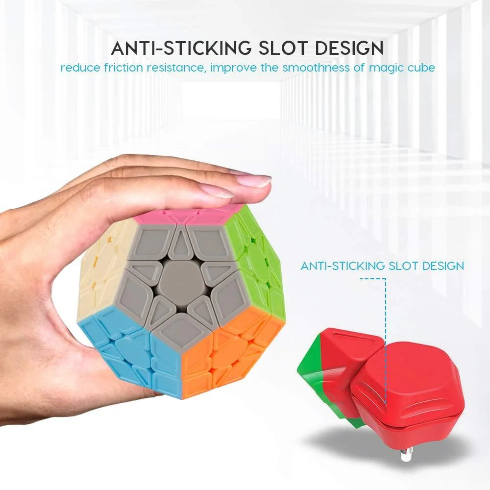 Qiyi Megaminx Cube Sculpted Stickerless 3X3 Pentagonal Dodecahedron Speed Cube Puzzle Toy (Qiheng S Version)
