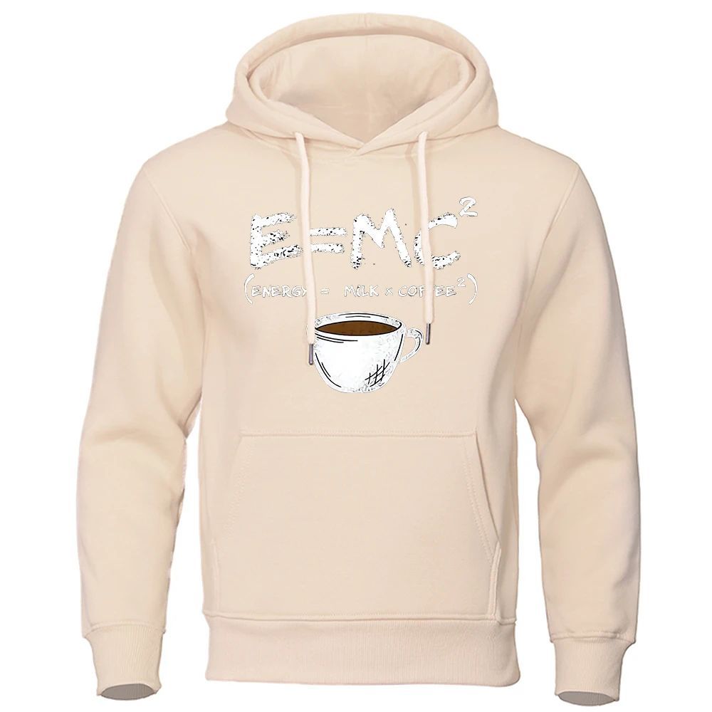Milk Coffee Printing Fun Hoodie Men's Loose