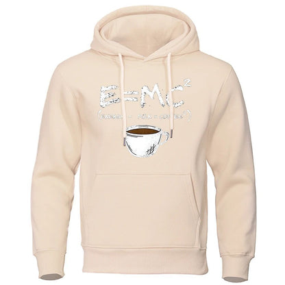 Milk Coffee Printing Fun Hoodie Men's Loose