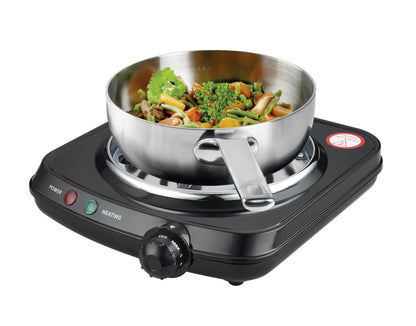 Single Coil Electric Burner and Hot Plate, 1100W, Black