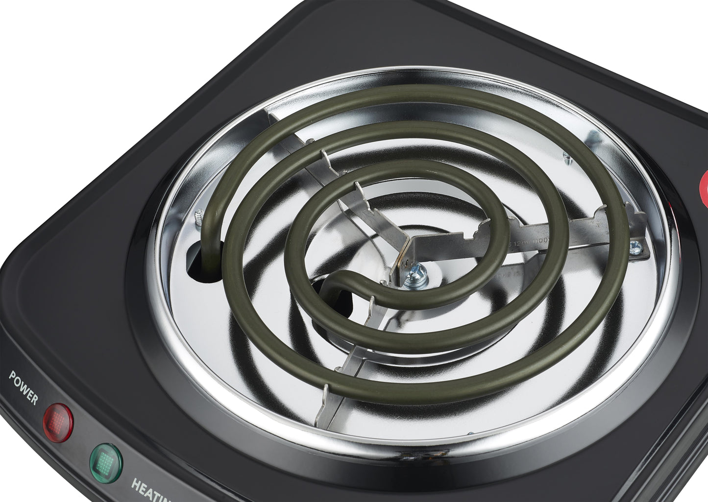 Single Coil Electric Burner and Hot Plate, 1100W, Black
