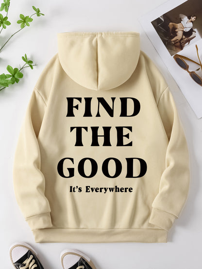 Brushed Hoody Plain Letter Printed Hoodie