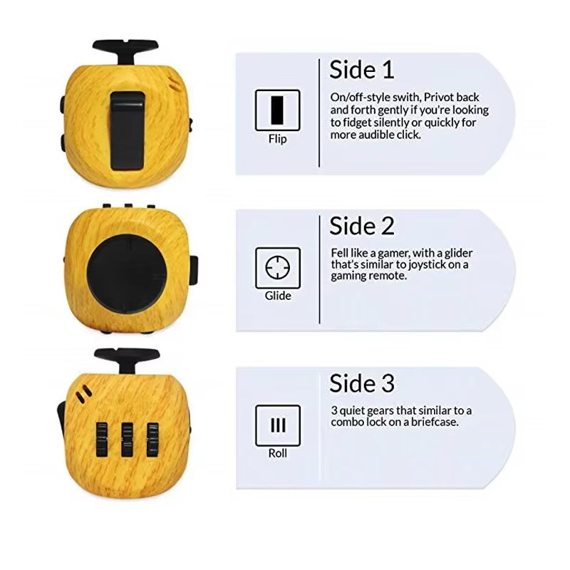6 Sides Fidget Cube Sensory Toys for Adults and Kids with ADHD ADD OCD Autism Anxiety anti Stress Relive EDC Hand Fidget Toys
