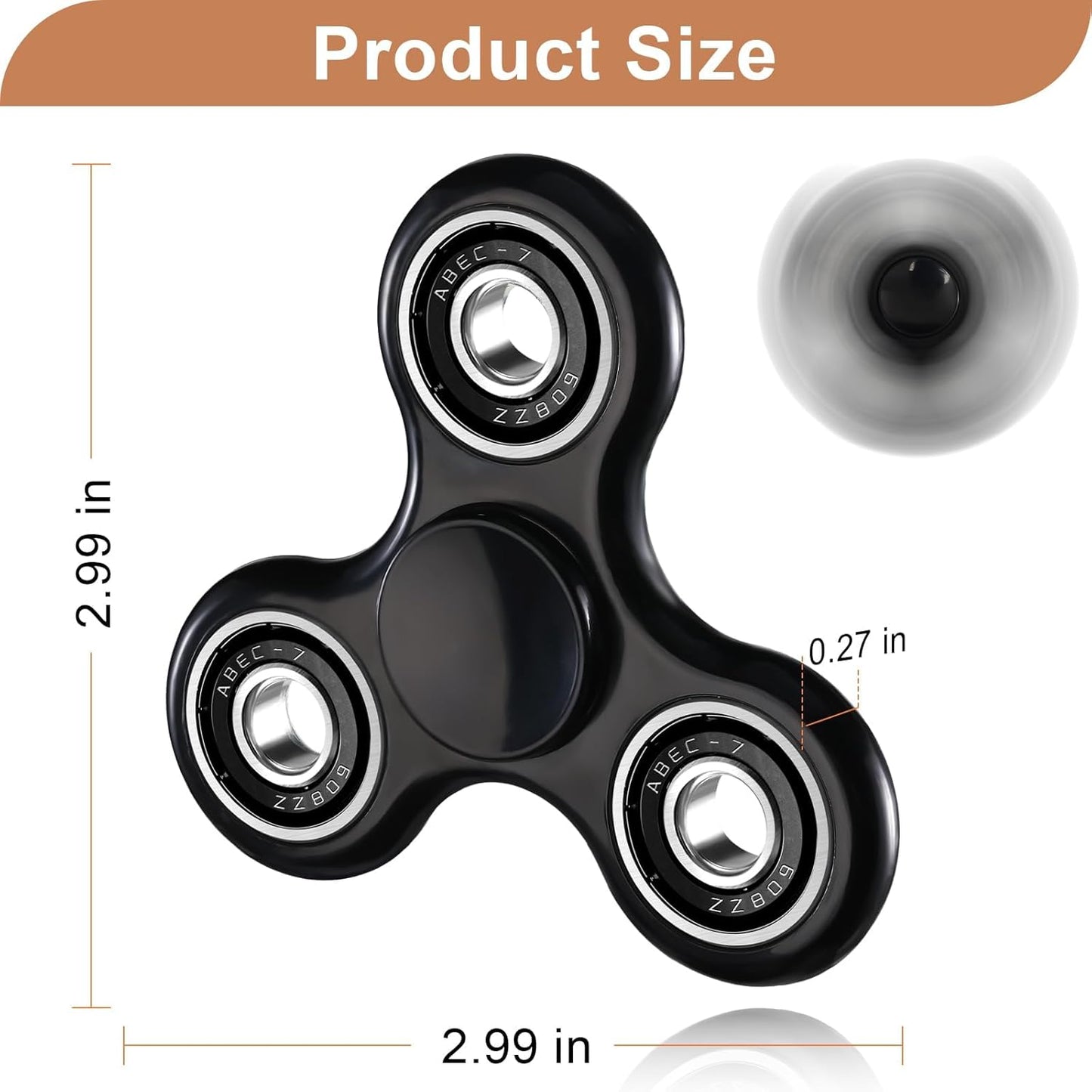 Fidget Spinner Toy 1 Pack, Cool Fidget Spinners for Kids Adults, Sensory Fidgets Toys Anxiety Relief for ADHD Autism, Portable Handheld Toy for Office, School, & Travel