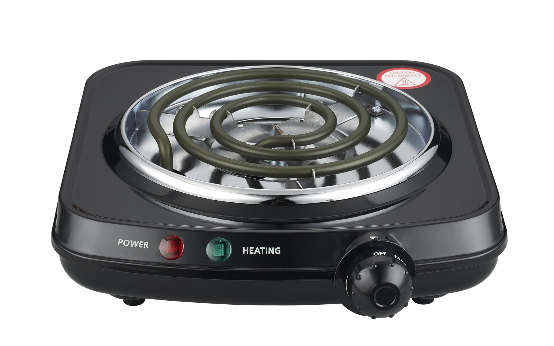 Single Coil Electric Burner and Hot Plate, 1100W, Black