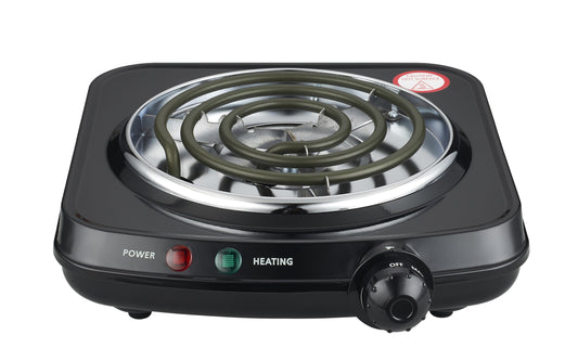 Single Coil Electric Burner and Hot Plate, 1100W, Black