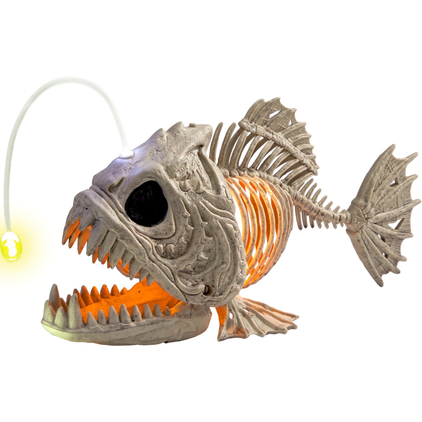 Halloween Skeleton Fish Skeleton Halloween Decor,Plastic Skeleton with LED Eye for Halloween Decoration Outdoor Haunted House Party