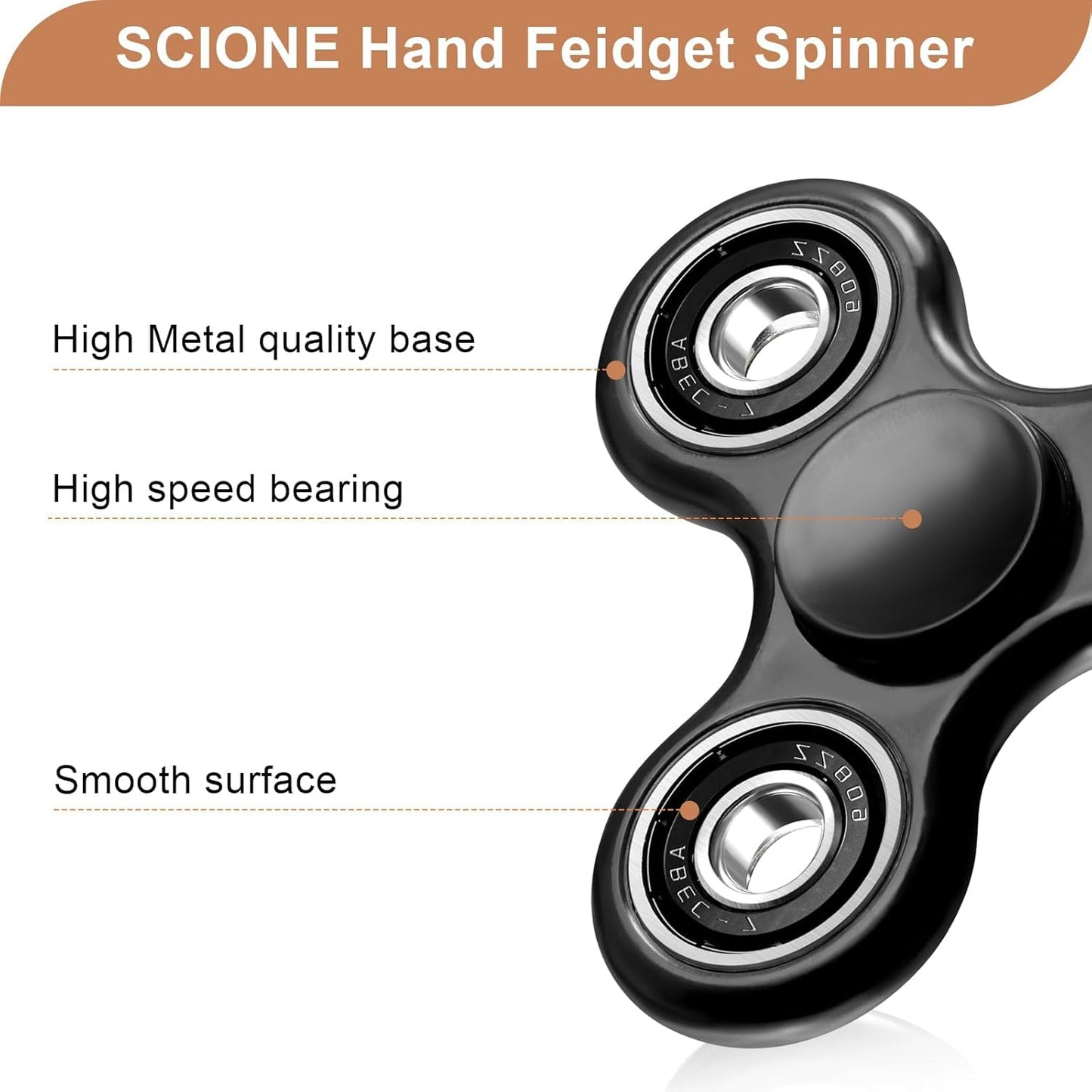 Fidget Spinner Toy 1 Pack, Cool Fidget Spinners for Kids Adults, Sensory Fidgets Toys Anxiety Relief for ADHD Autism, Portable Handheld Toy for Office, School, & Travel