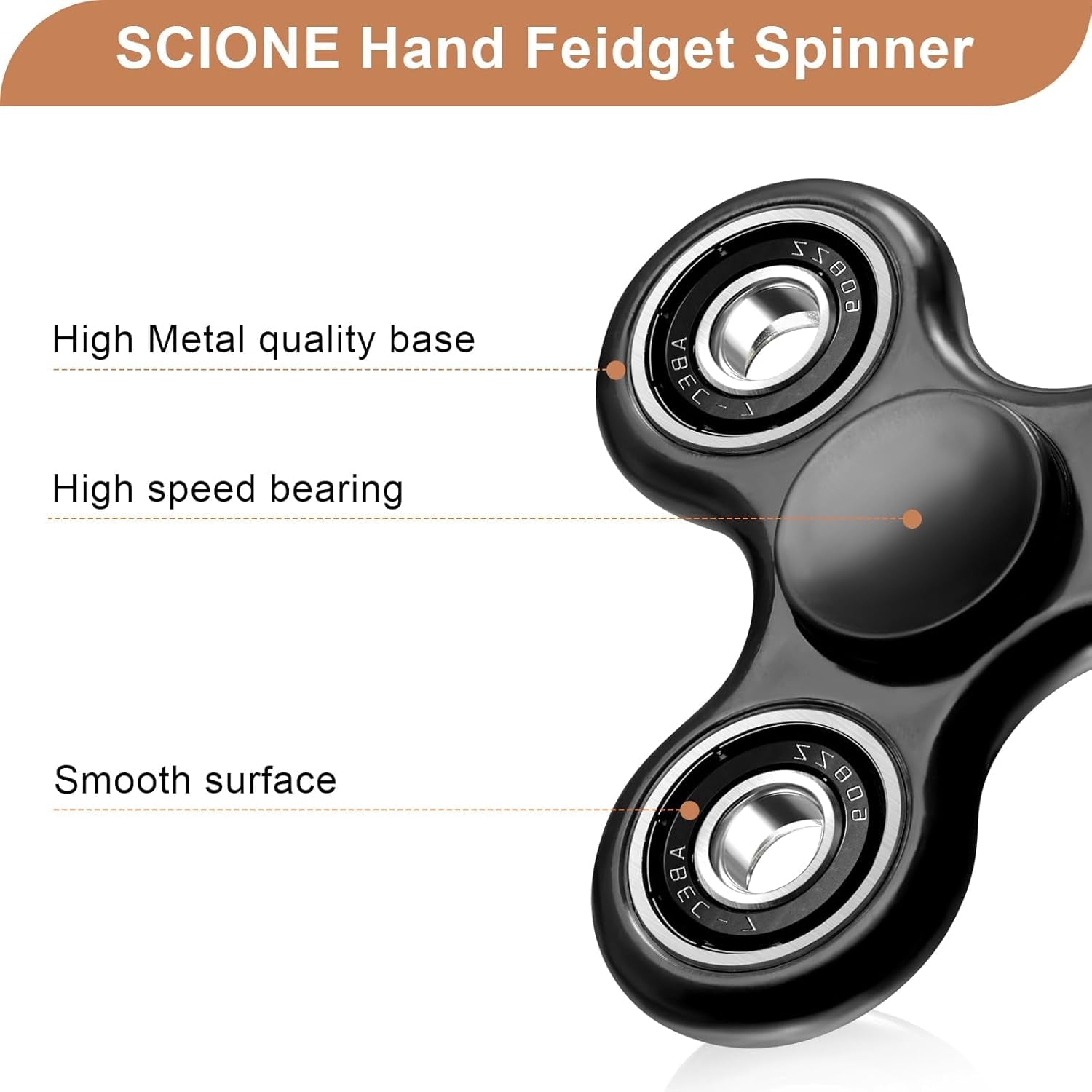 Fidget Spinner Toy 1 Pack, Cool Fidget Spinners for Kids Adults, Sensory Fidgets Toys Anxiety Relief for ADHD Autism, Portable Handheld Toy for Office, School, & Travel