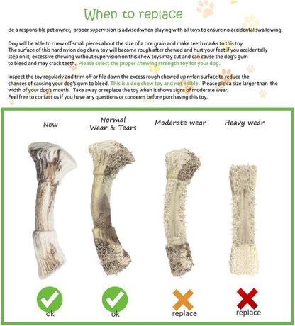 Dog Toys for Aggressive Chewers Durable Dog Toys Made with Nylon Tough Dog Toy for Large Medium Dogs Teething Puppies Nylon Dog Bone (2Pc, Large)