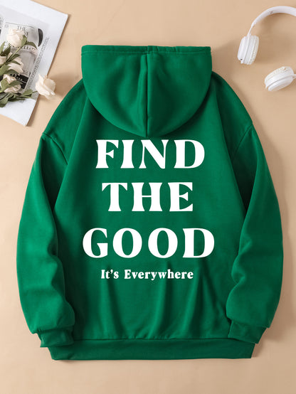 Brushed Hoody Plain Letter Printed Hoodie