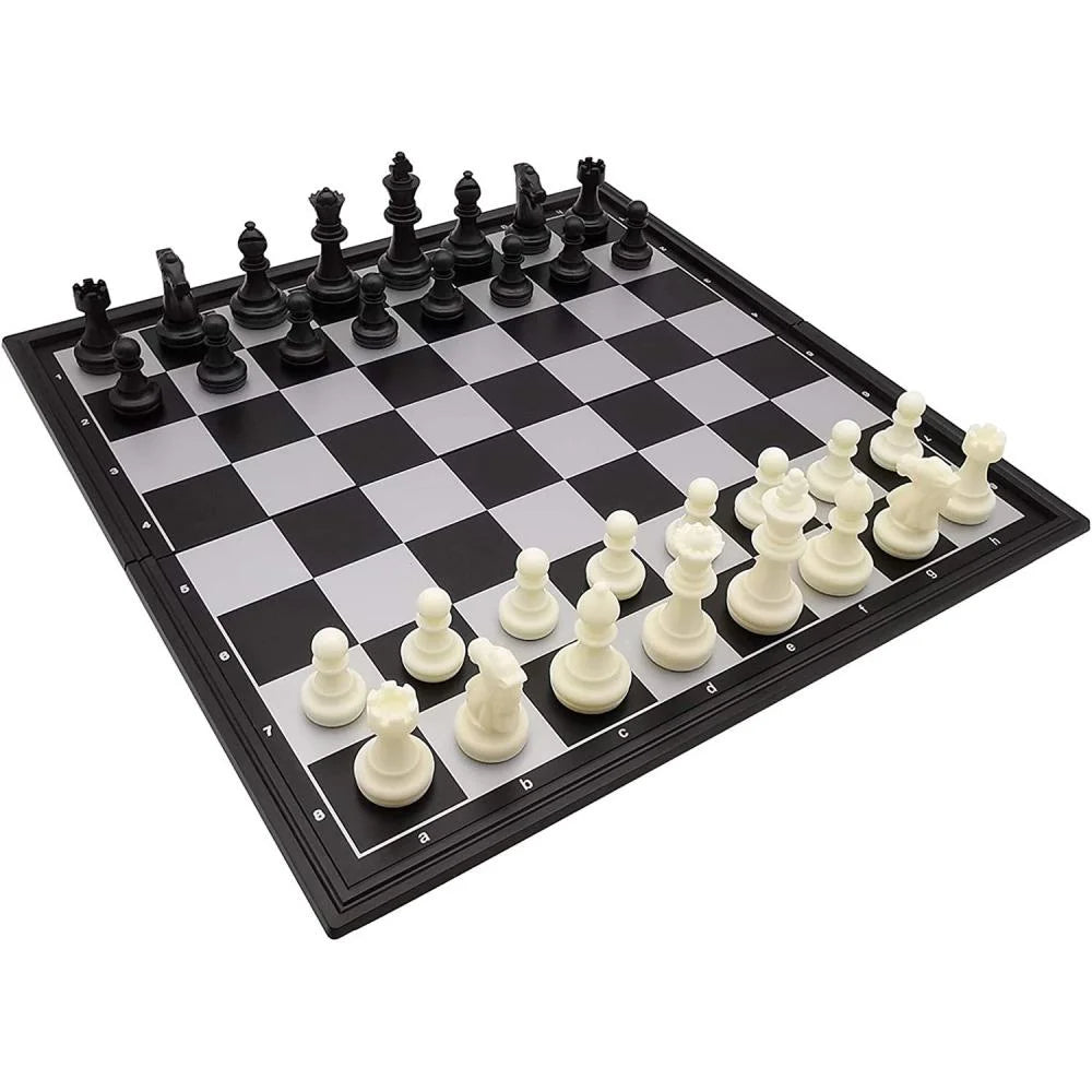 Magnetic Chess Set with Folding Chess Board 15" Foldable Chess Sets Travel Board Games