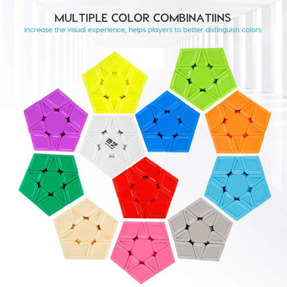 Qiyi Megaminx Cube Sculpted Stickerless 3X3 Pentagonal Dodecahedron Speed Cube Puzzle Toy (Qiheng S Version)