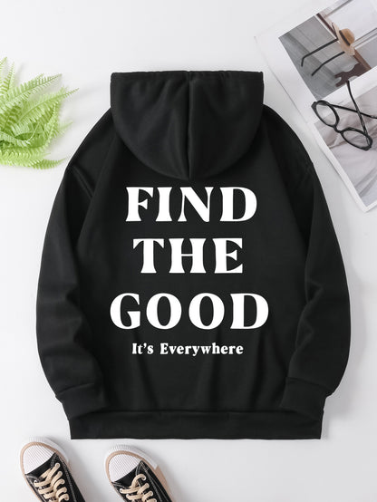 Brushed Hoody Plain Letter Printed Hoodie