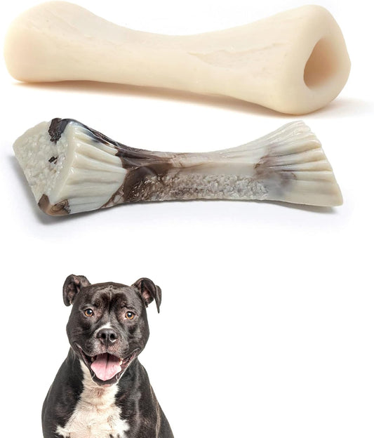 Dog Toys for Aggressive Chewers Durable Dog Toys Made with Nylon Tough Dog Toy for Large Medium Dogs Teething Puppies Nylon Dog Bone (2Pc, Large)