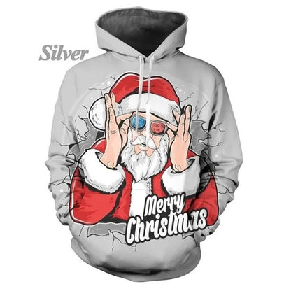 Men's Fashion Casual Printing Christmas Hoodie